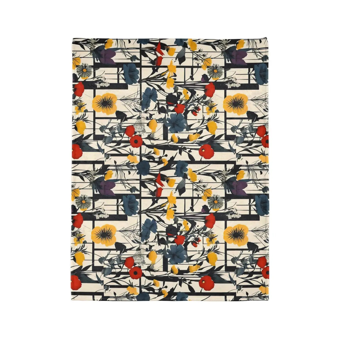 Soft Polyester Blanket - Abstract Wildflowers Pattern - DipaliZ