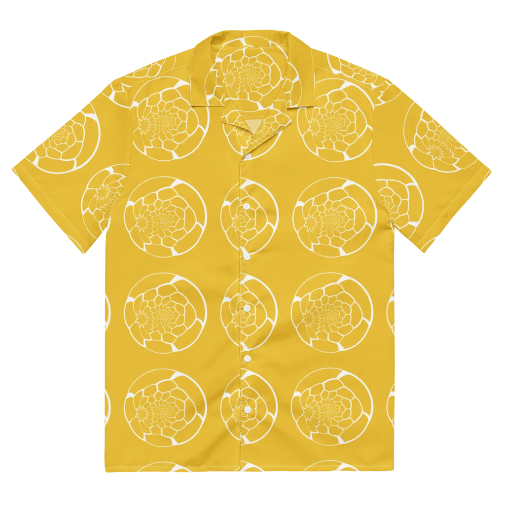 Abstract Yellow Unisex Button Shirt - Bold Summer Style - DipaliZ