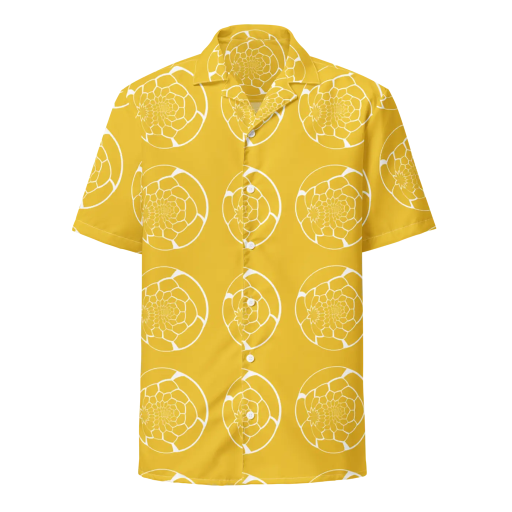 Abstract Yellow Unisex Button Shirt - Bold Summer Style - DipaliZ