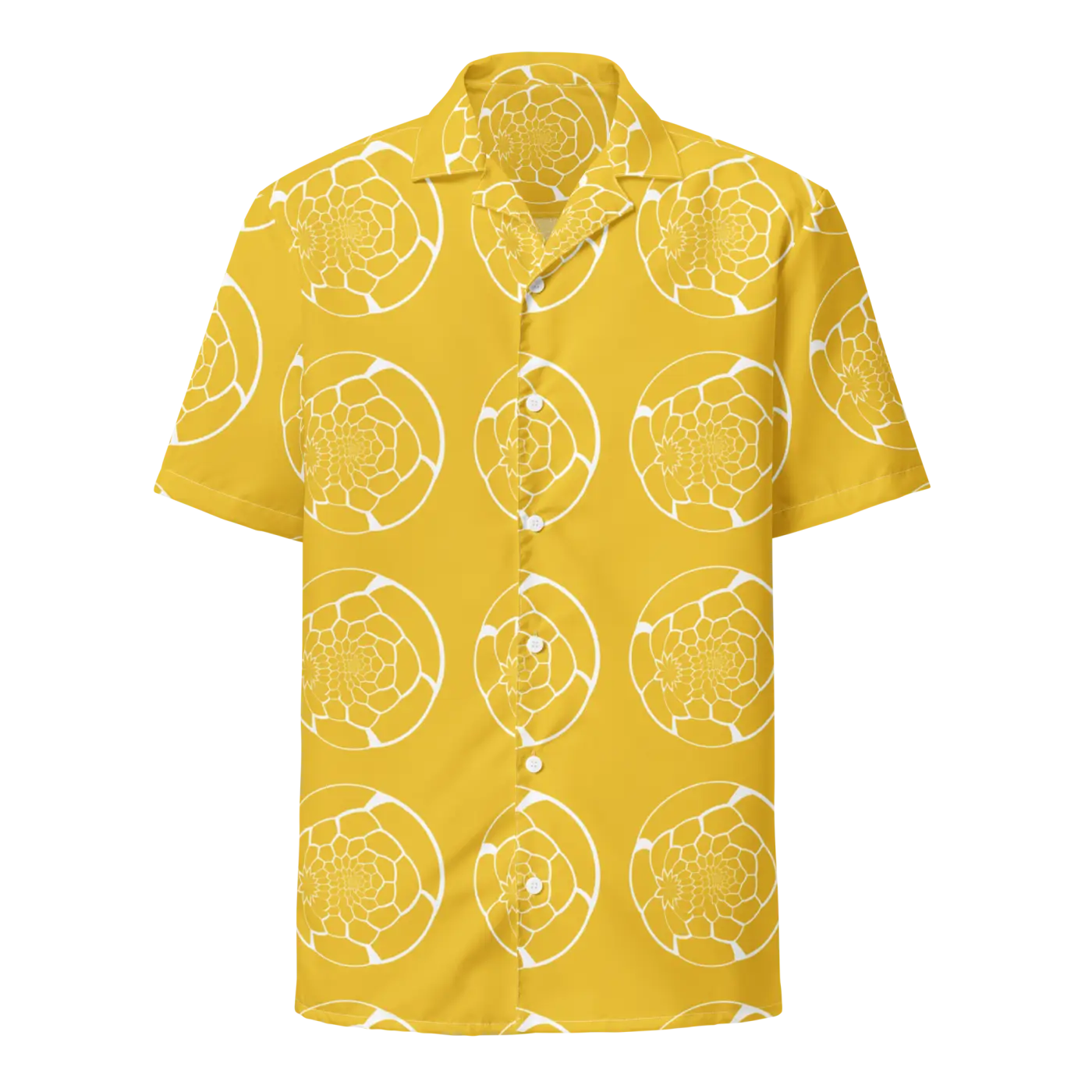 Abstract Yellow Unisex Button Shirt - Bold Summer Style - DipaliZ