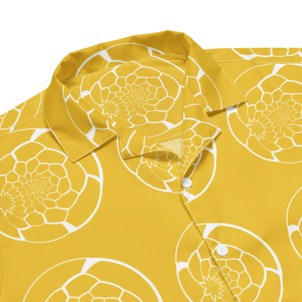Abstract Yellow Unisex Button Shirt - Bold Summer Style - DipaliZ