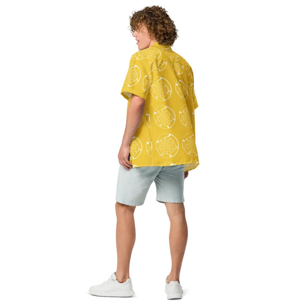 Abstract Yellow Unisex Button Shirt - Bold Summer Style - DipaliZ
