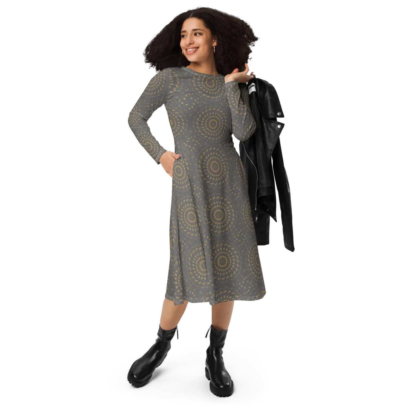 Long Sleeve Midi Dress - Timeless Elegance Style - DipaliZ