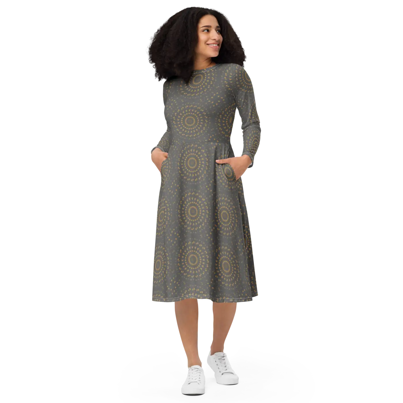 Long Sleeve Midi Dress - Timeless Elegance Style - DipaliZ