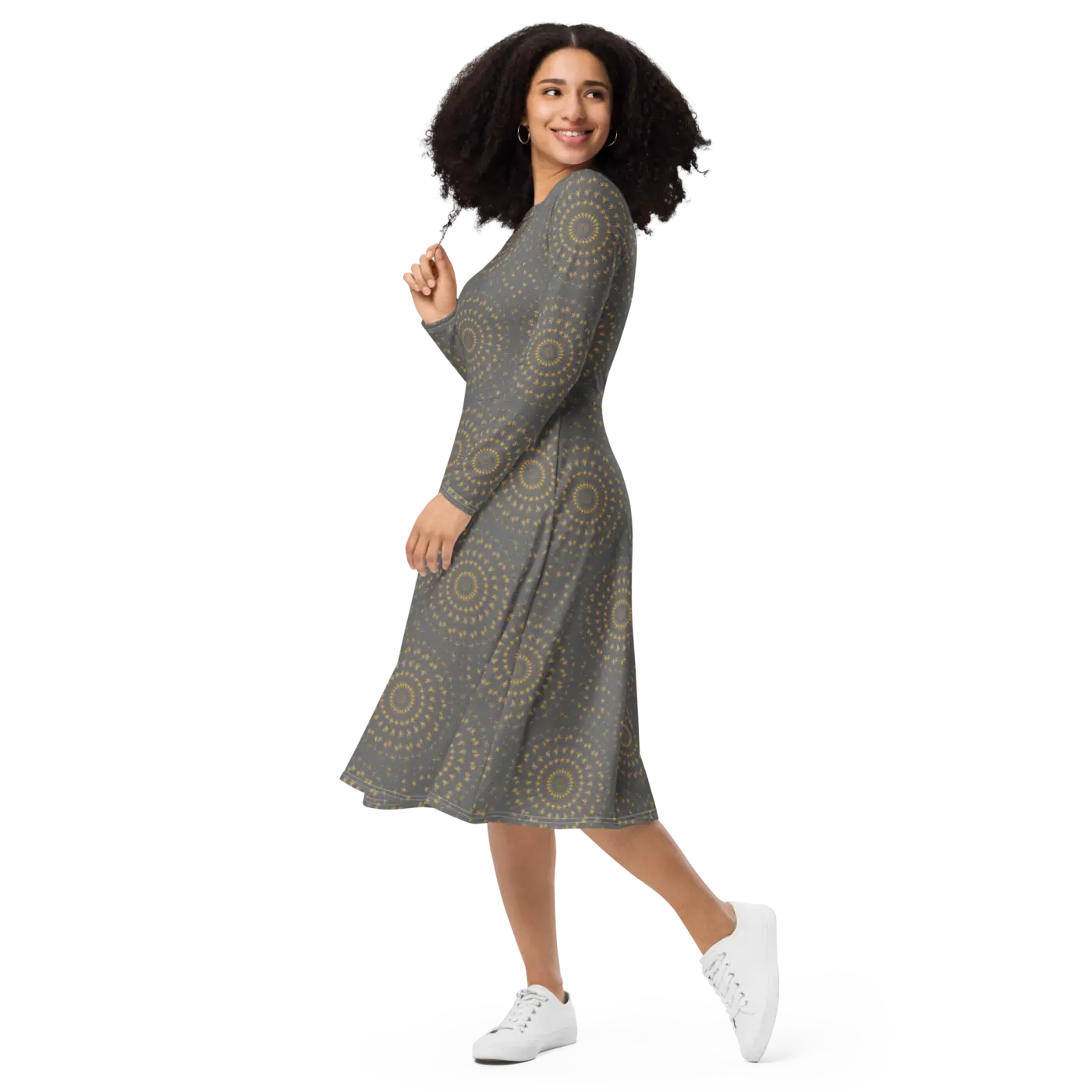 Long Sleeve Midi Dress - Timeless Elegance Style - DipaliZ