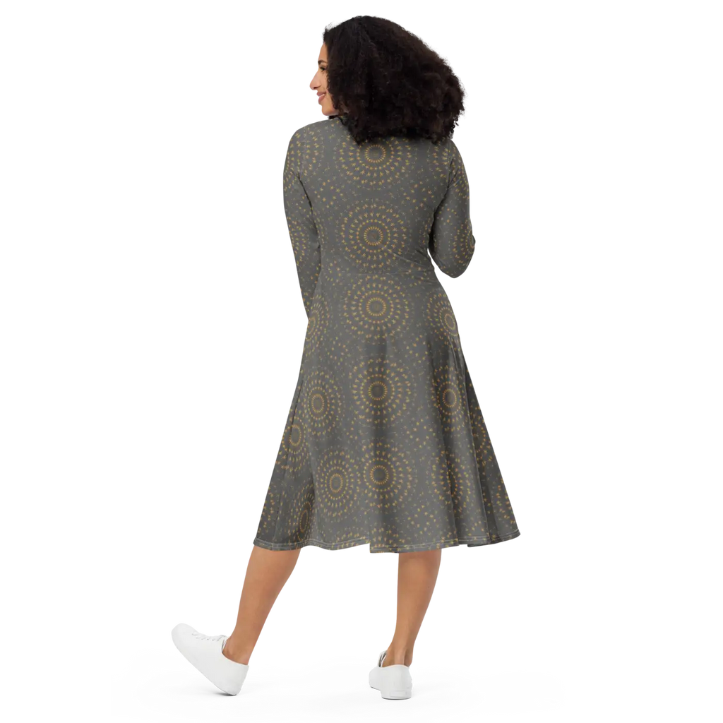 Long Sleeve Midi Dress - Timeless Elegance Style - DipaliZ