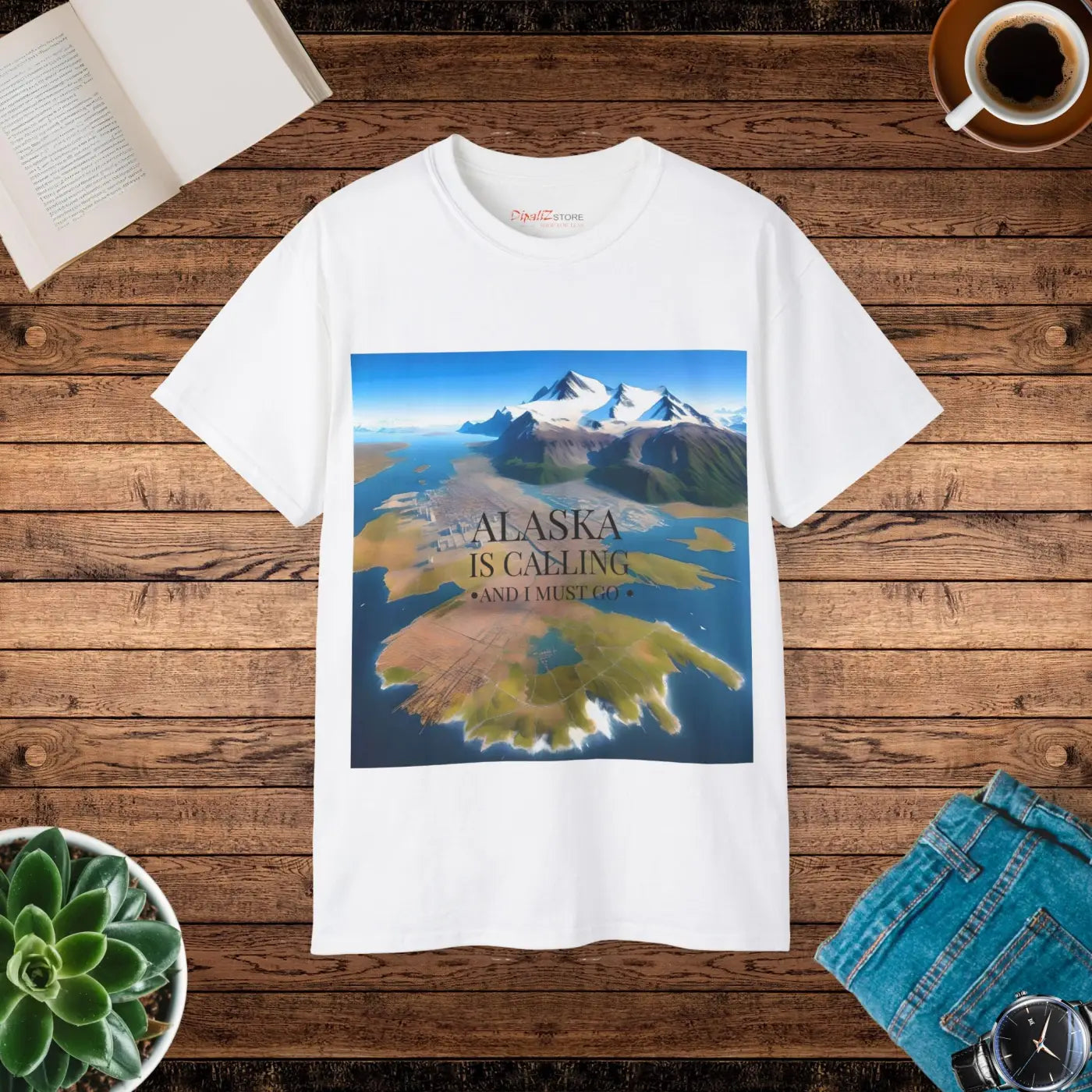 Alaska Is Calling Ultra Cotton Tee - Adventure Design - DipaliZ
