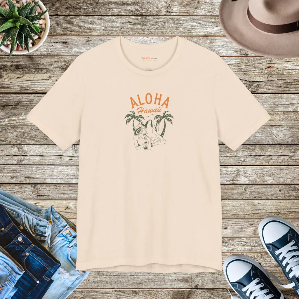 Unisex Jersey Short Sleeve Tee - Aloha Hawaii Print - DipaliZ