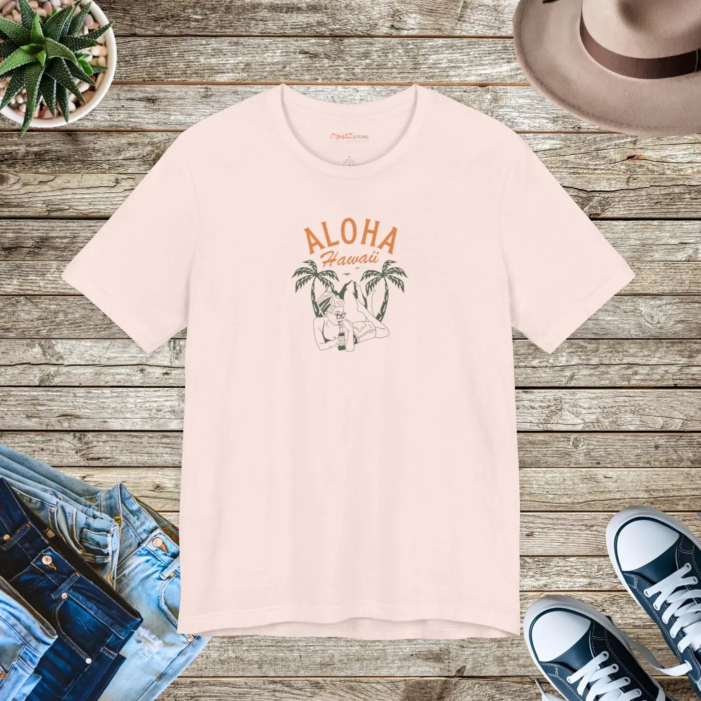 Unisex Jersey Short Sleeve Tee - Aloha Hawaii Print - DipaliZ