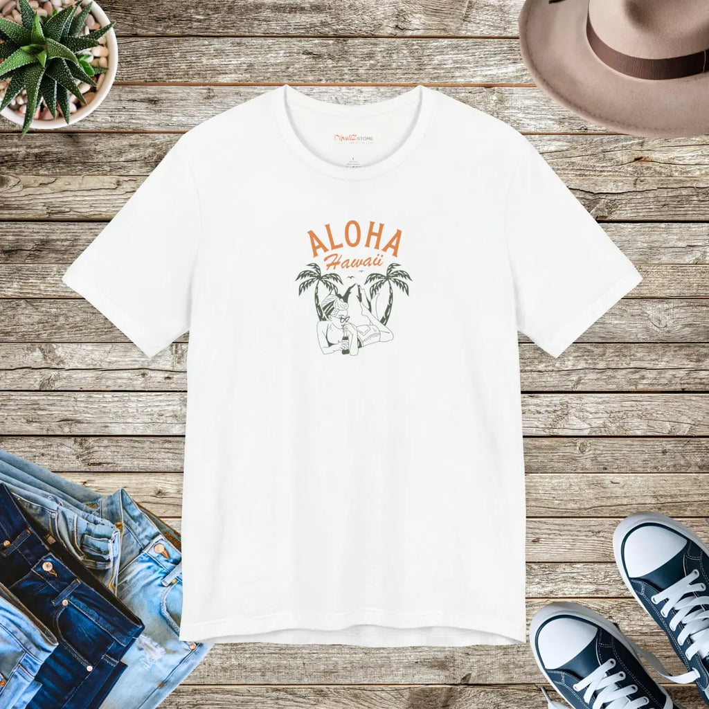 Unisex Jersey Short Sleeve Tee - Aloha Hawaii Print - DipaliZ