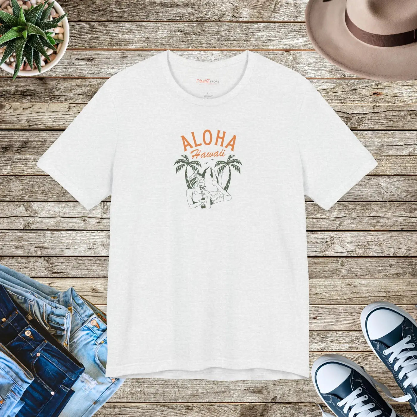 Unisex Jersey Short Sleeve Tee - Aloha Hawaii Print - DipaliZ