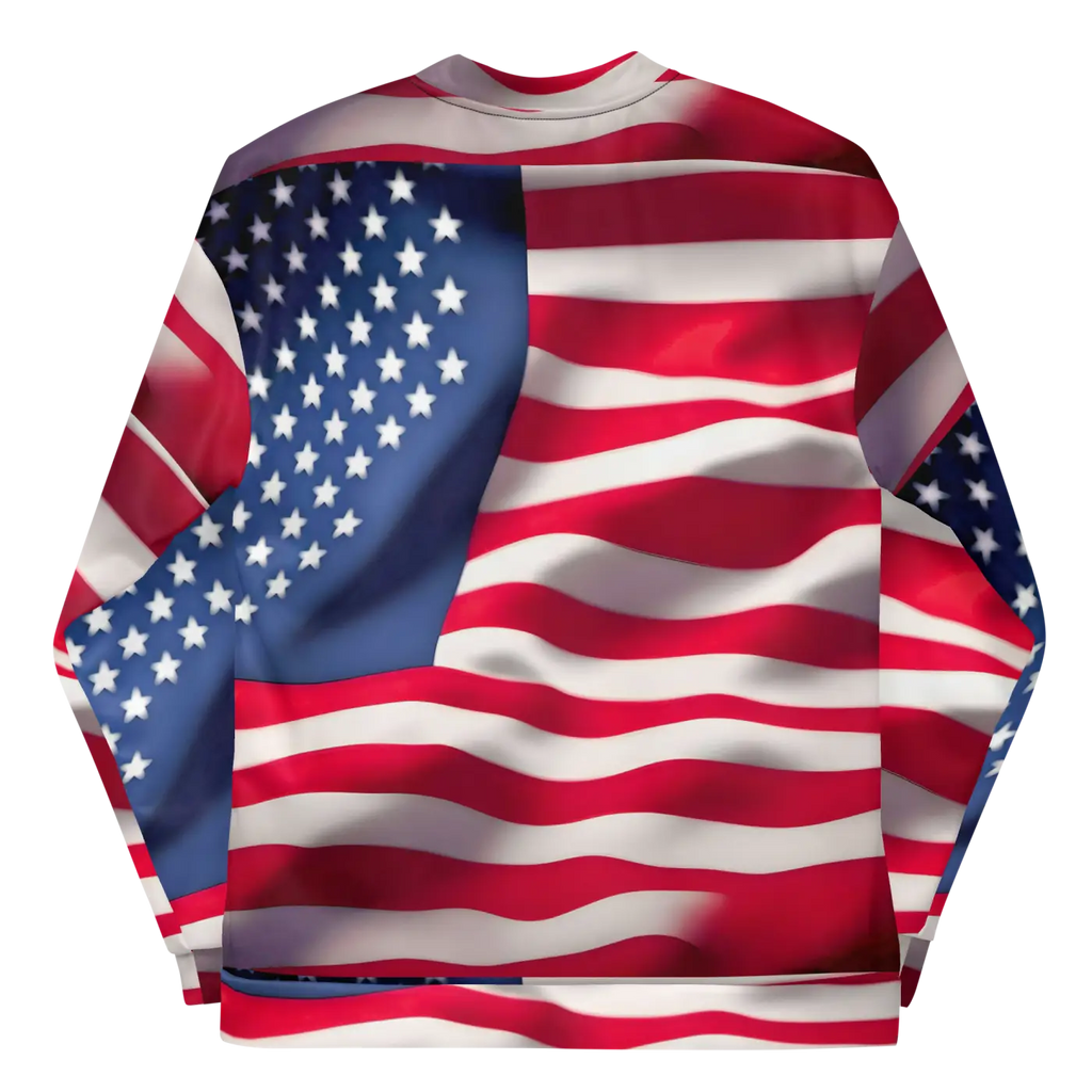 Unisex Bomber Jacket - American Flag Patriotic Style - DipaliZ