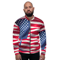 Unisex Bomber Jacket - American Flag Patriotic Style - DipaliZ