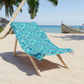 Blue Abstract Pattern Beach Towel - Cotton Loop Backing - DipaliZ