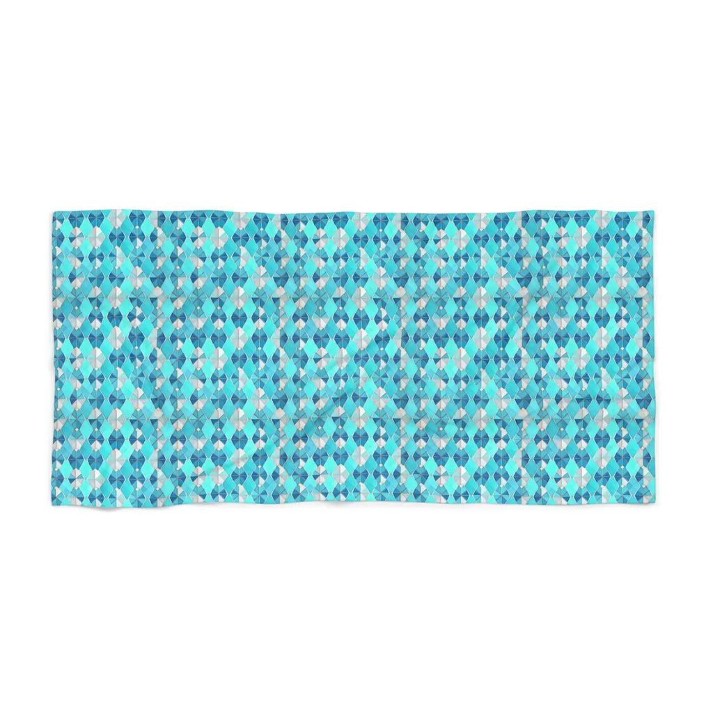 Blue Abstract Pattern Beach Towel - Cotton Loop Backing - DipaliZ