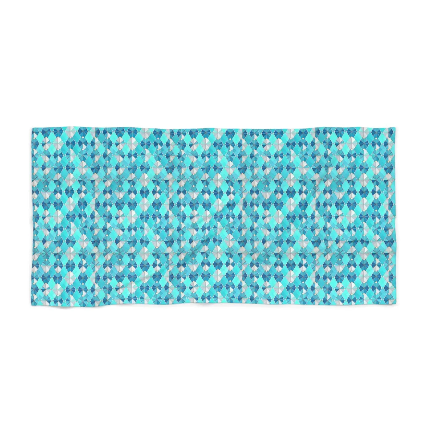 Blue Abstract Pattern Beach Towel - Cotton Loop Backing - DipaliZ
