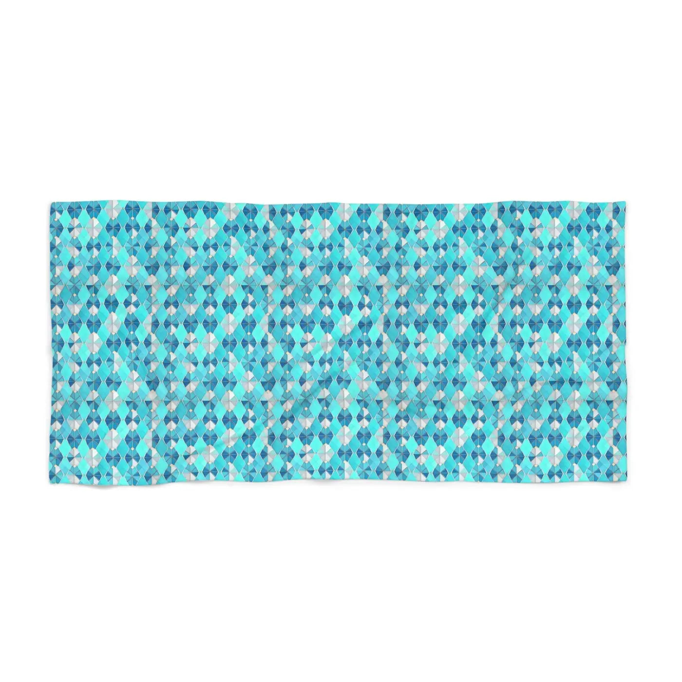 Blue Abstract Pattern Beach Towel - Cotton Loop Backing - DipaliZ