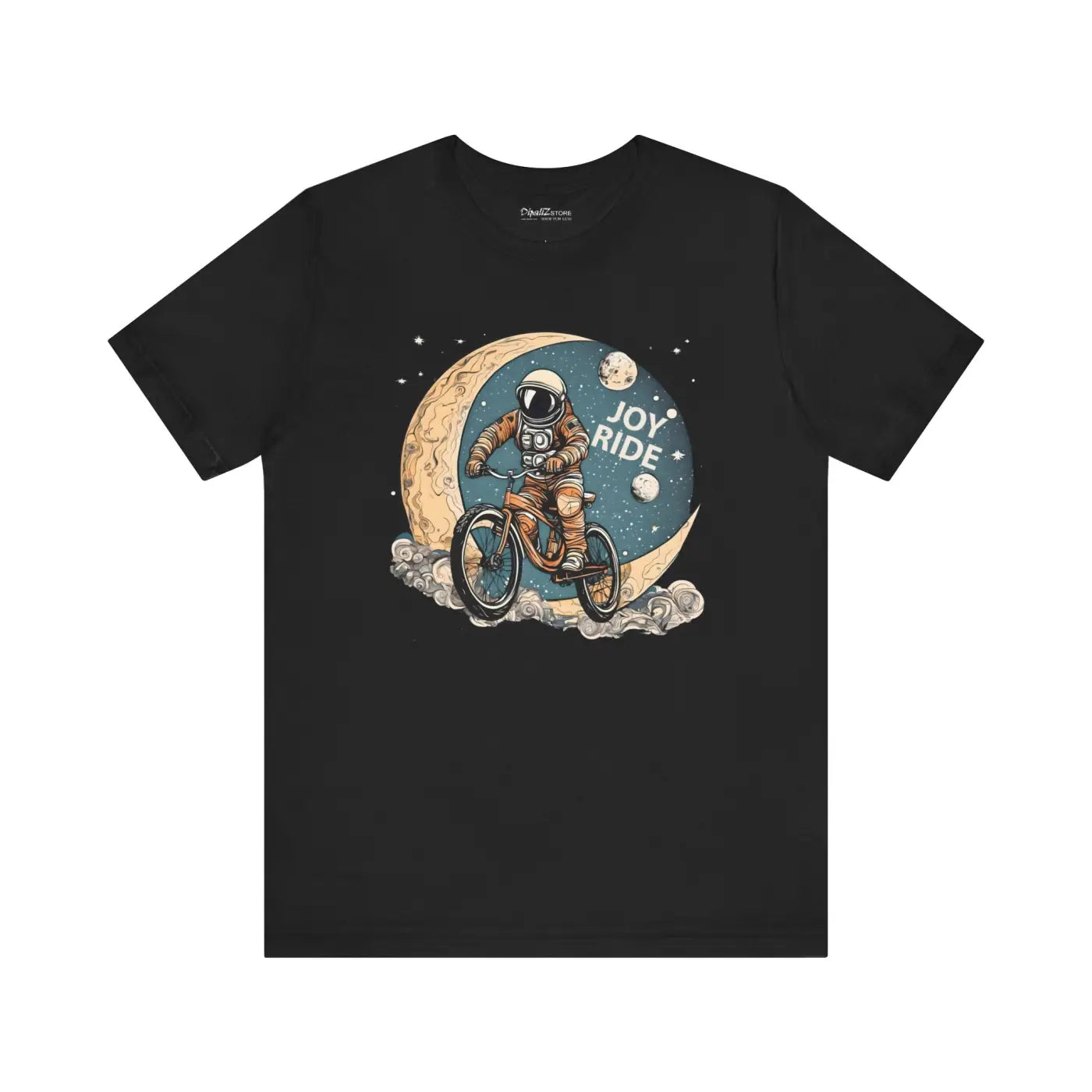 Unisex Jersey Short Sleeve Tee - Astronaut Moon Bicycle - DipaliZ