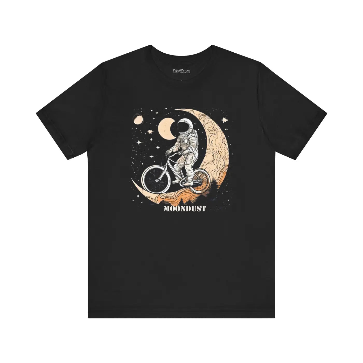 Unisex Jersey Short Sleeve Tee - Moon Astronaut Bike - DipaliZ