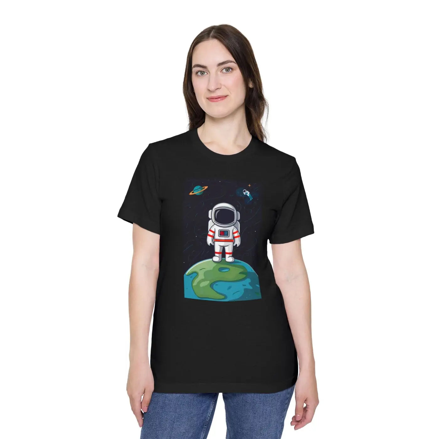 Unisex Deluxe Astronaut in Space T Shirt - Soft Cotton - DipaliZ