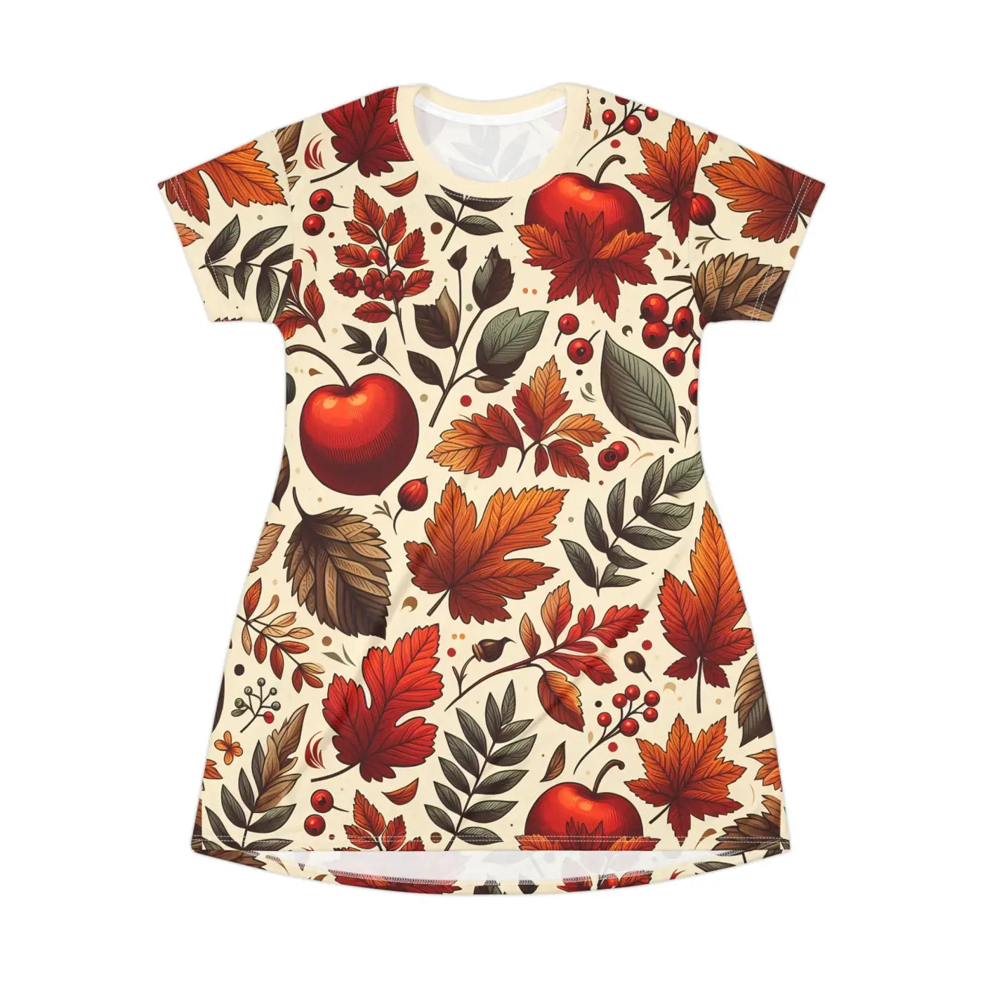 Autumn Foliage Shirt Dress - Fall Wardrobe Essential - DipaliZ