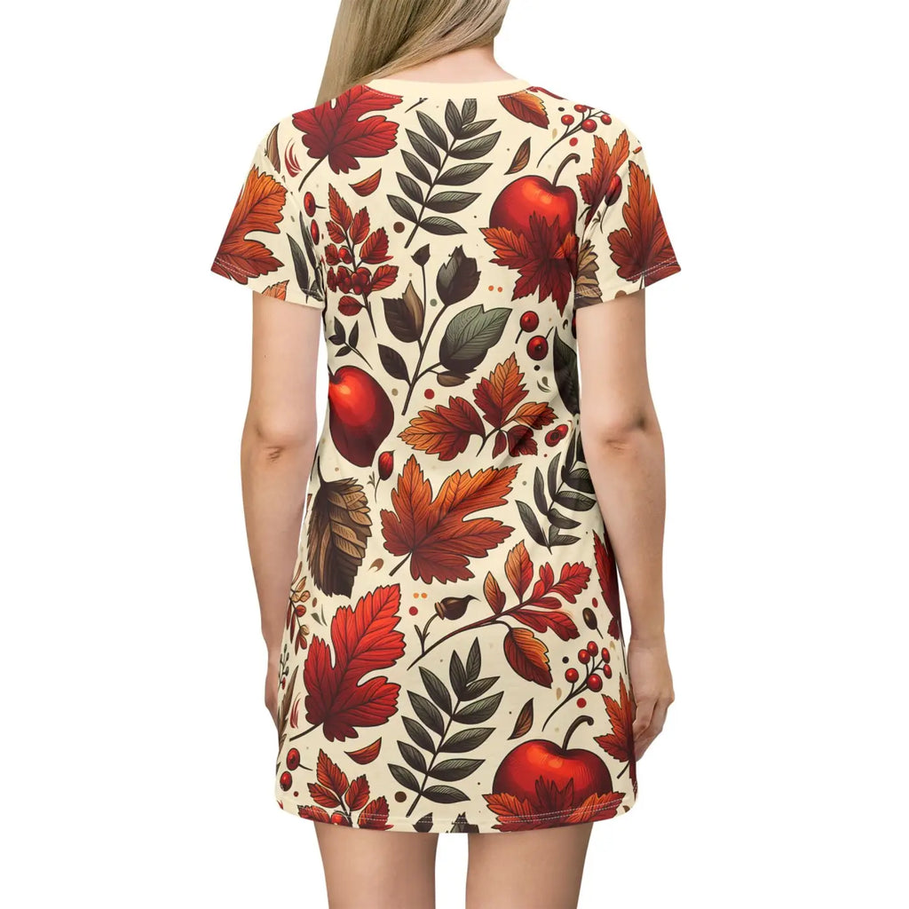 Autumn Foliage Shirt Dress - Fall Wardrobe Essential - DipaliZ