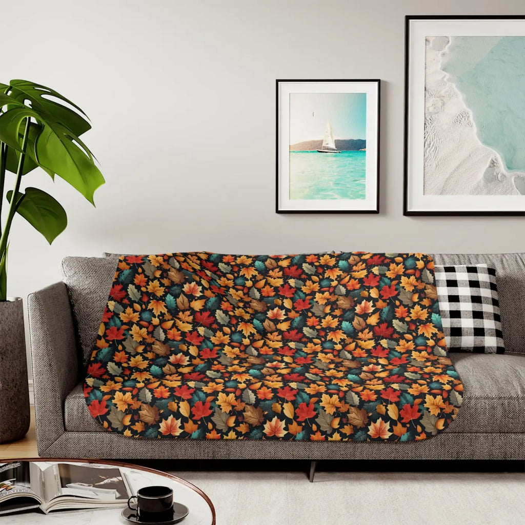 Sherpa Blanket - Autumn Foliage Two Colors - DipaliZ