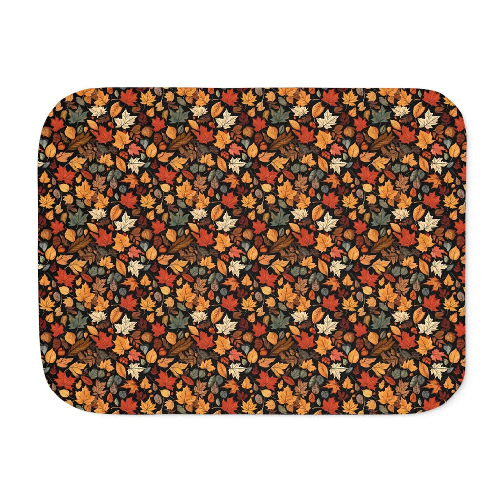 Sherpa Blanket - Autumn Foliage Print - DipaliZ