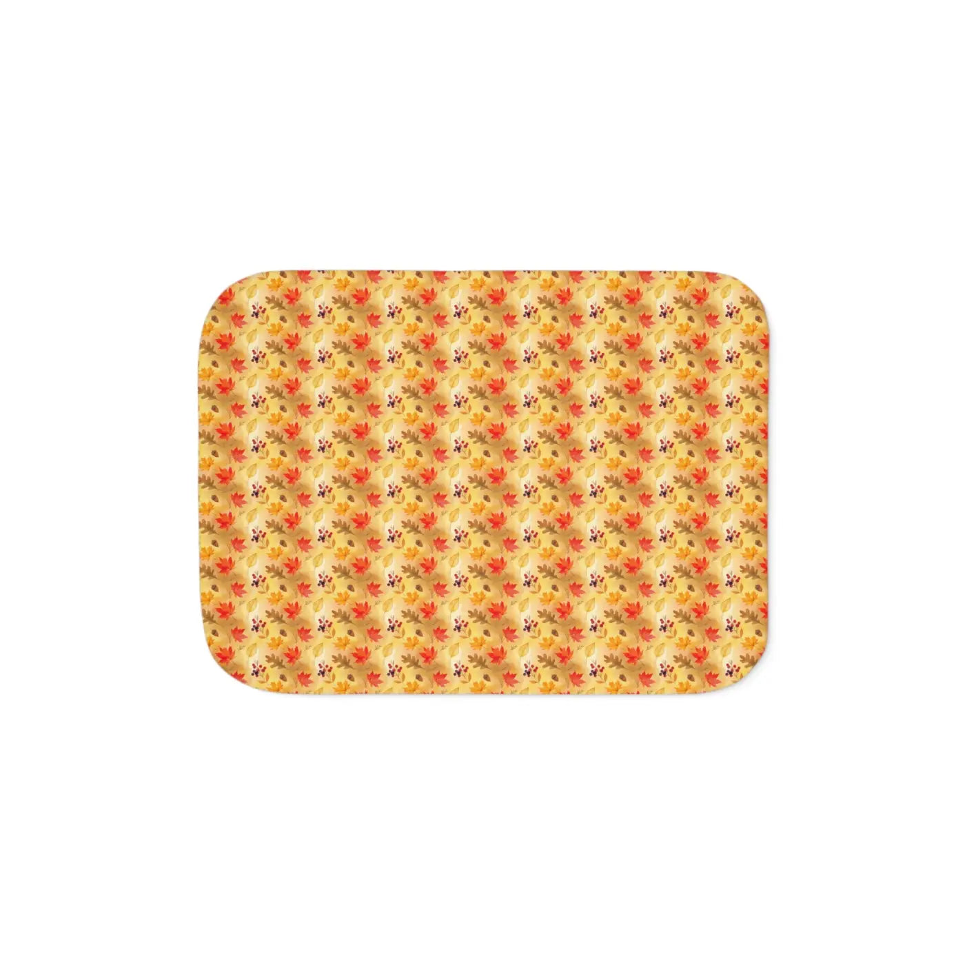 Sherpa Blanket - Autumn Leaves Yellow Print - DipaliZ