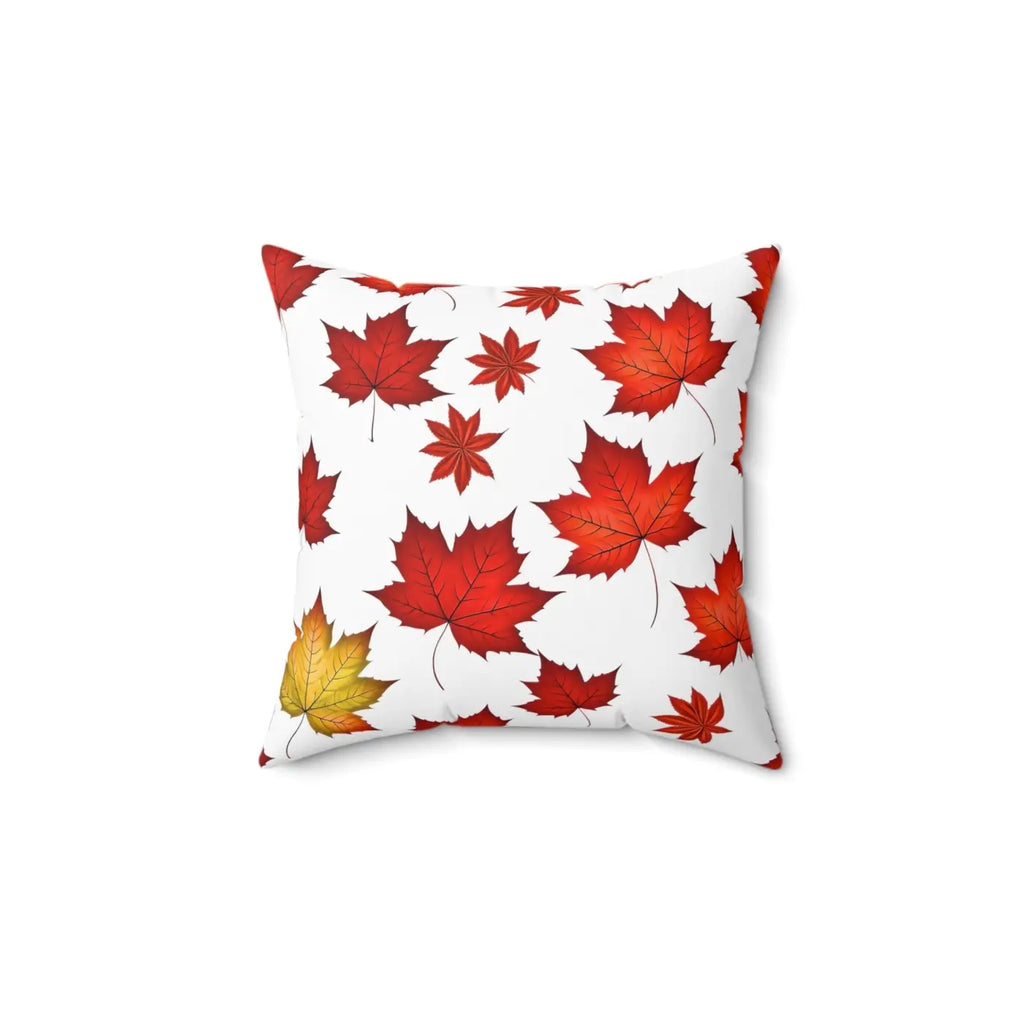 Autumn Leaves Pattern Throw Pillow - Polyester Square - DipaliZ
