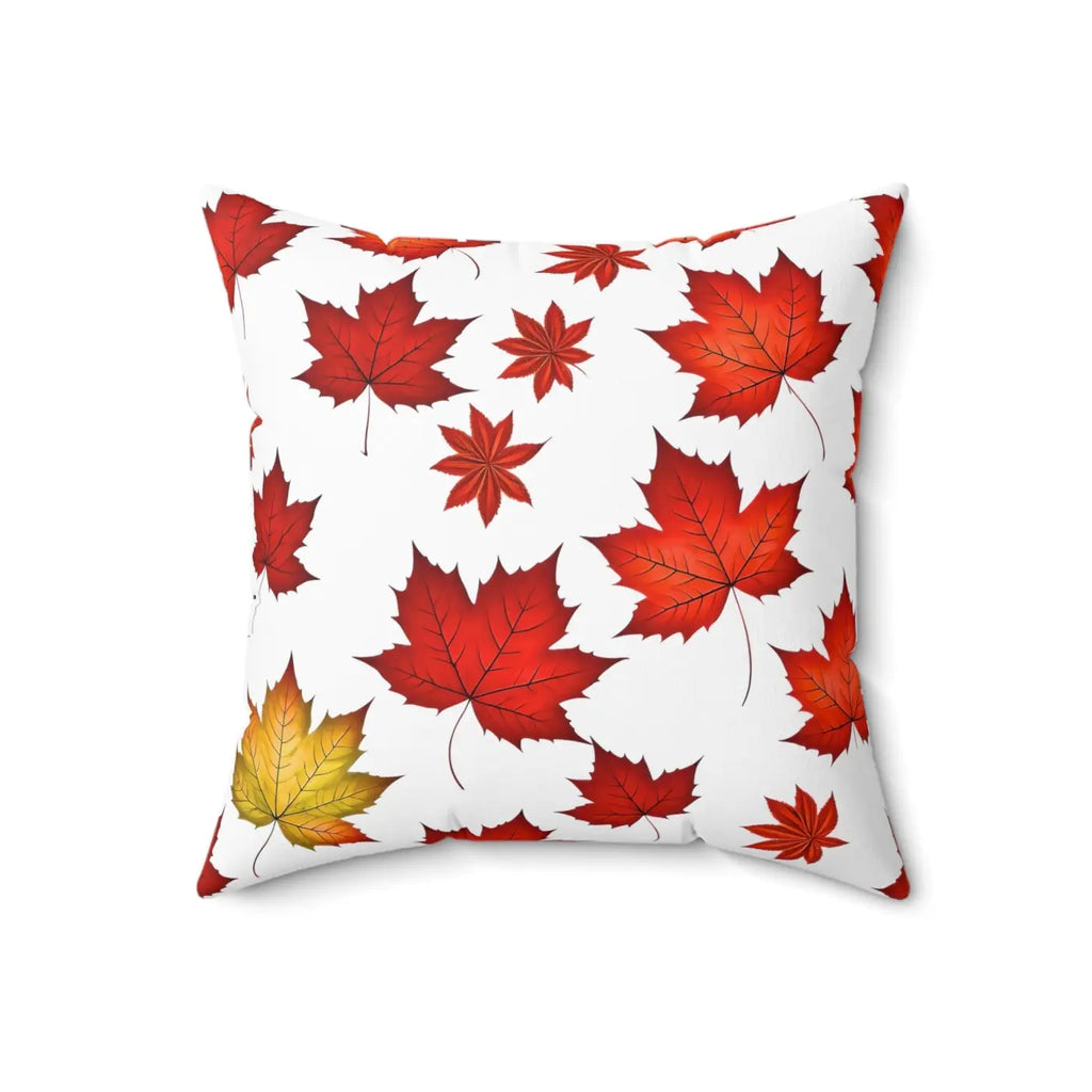 Autumn Leaves Pattern Throw Pillow - Polyester Square - DipaliZ
