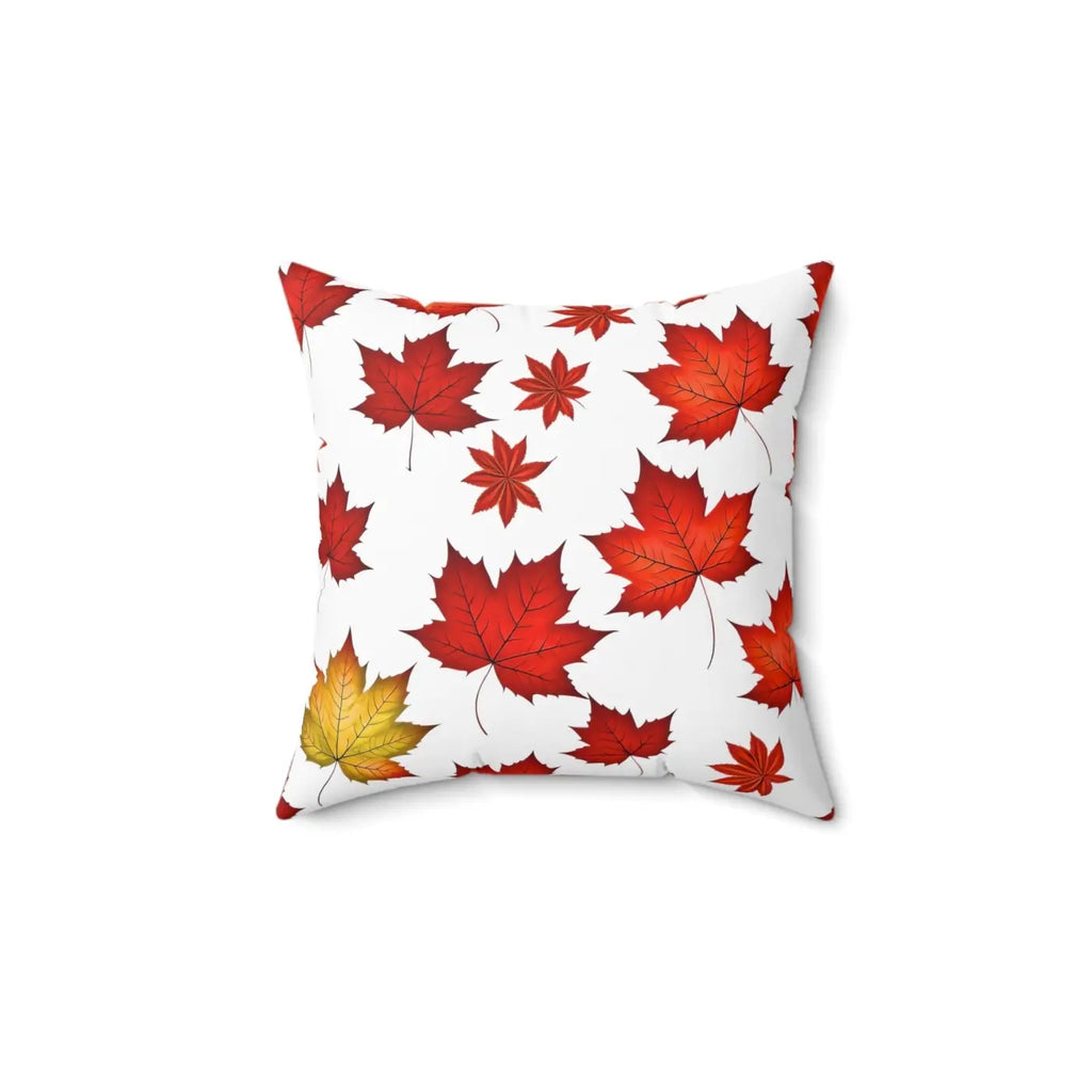 Autumn Leaves Pattern Throw Pillow - Polyester Square - DipaliZ