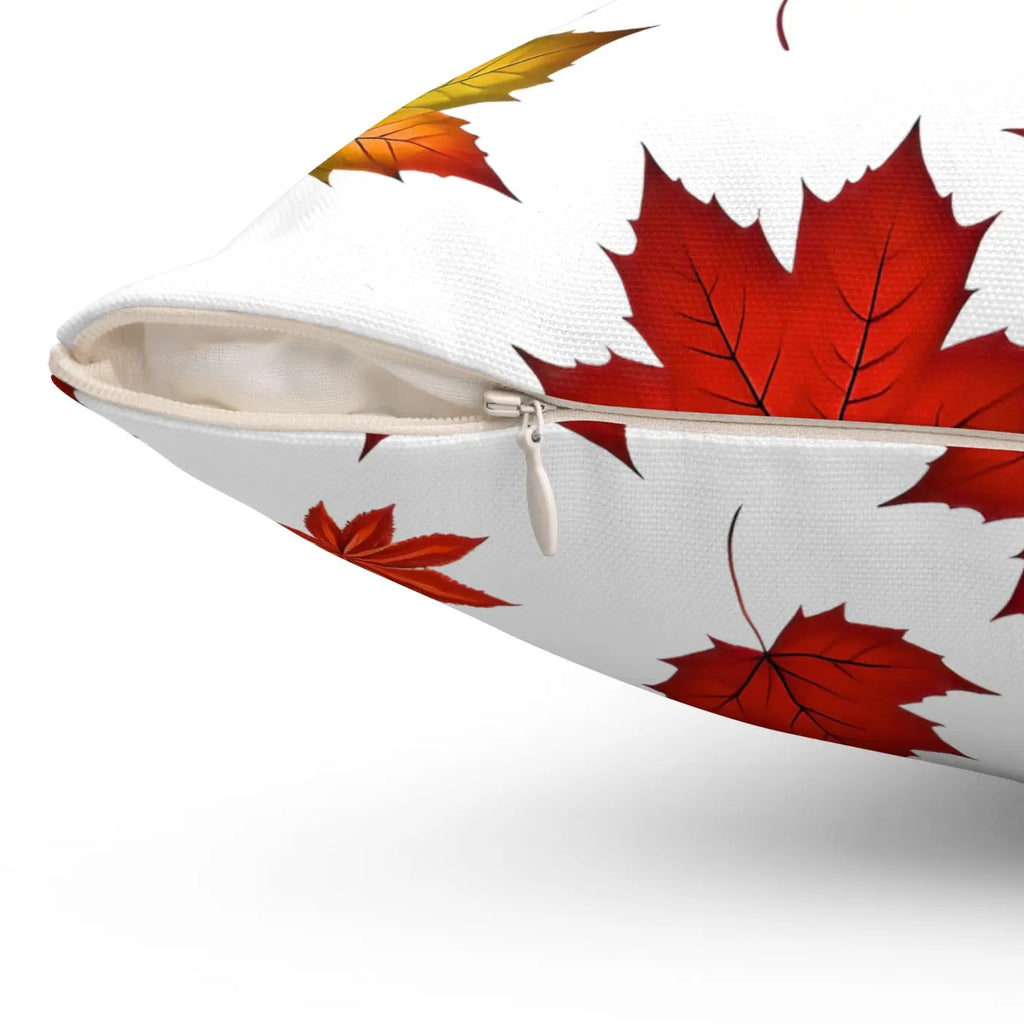 Autumn Leaves Pattern Throw Pillow - Polyester Square - DipaliZ