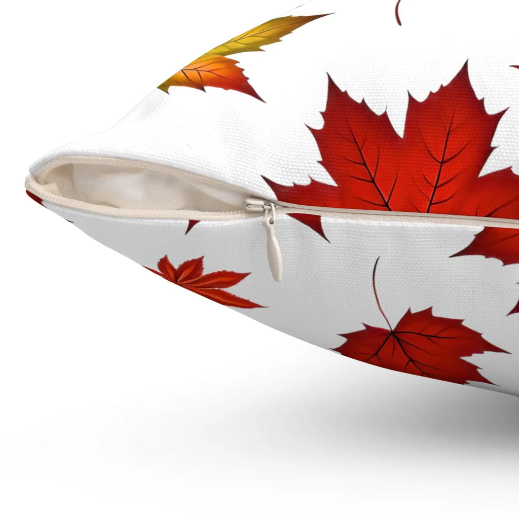 Autumn Leaves Pattern Throw Pillow - Polyester Square - DipaliZ