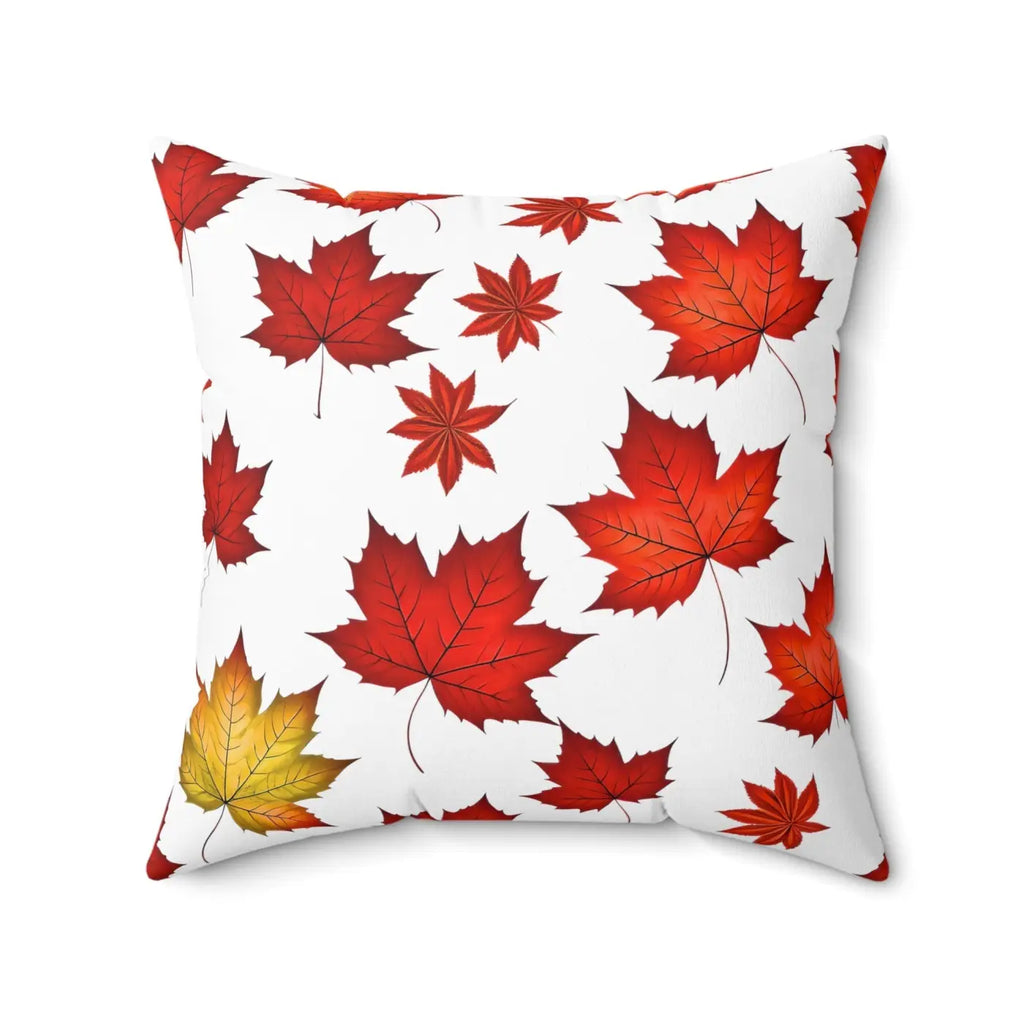 Autumn Leaves Pattern Throw Pillow - Polyester Square - DipaliZ