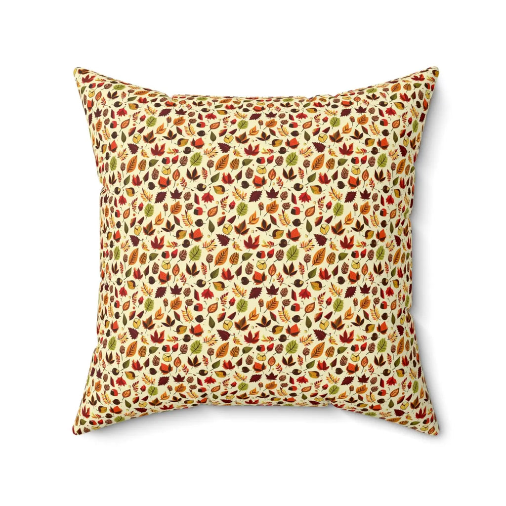 Autumn Leaves Pattern Polyester Square Pillow - Fall Decor - DipaliZ