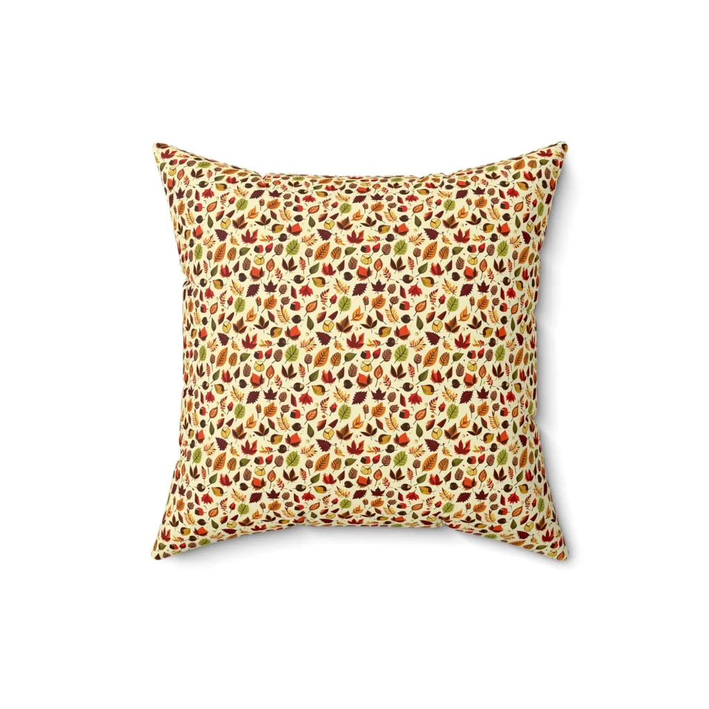 Autumn Leaves Pattern Polyester Square Pillow - Fall Decor - DipaliZ