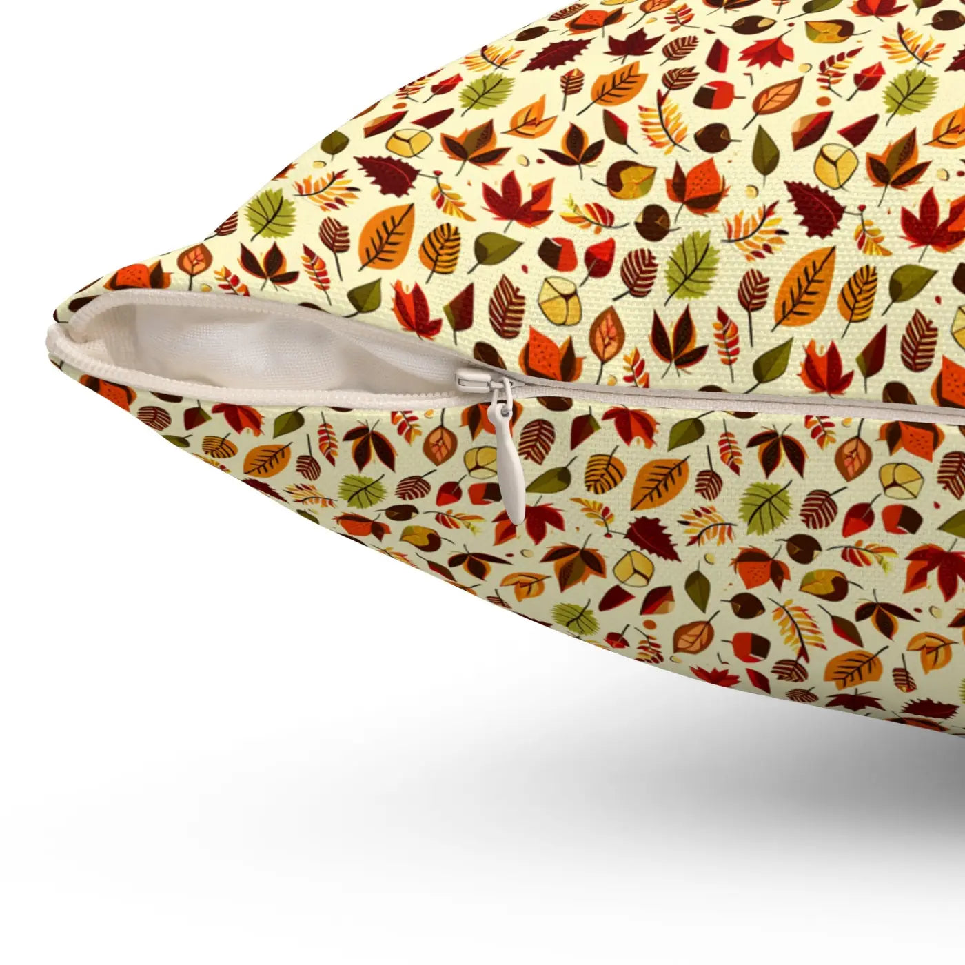 Autumn Leaves Pattern Polyester Square Pillow - Fall Decor - DipaliZ