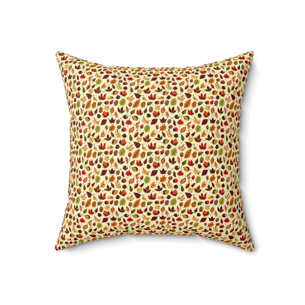 Autumn Leaves Pattern Polyester Square Pillow - Fall Decor - DipaliZ
