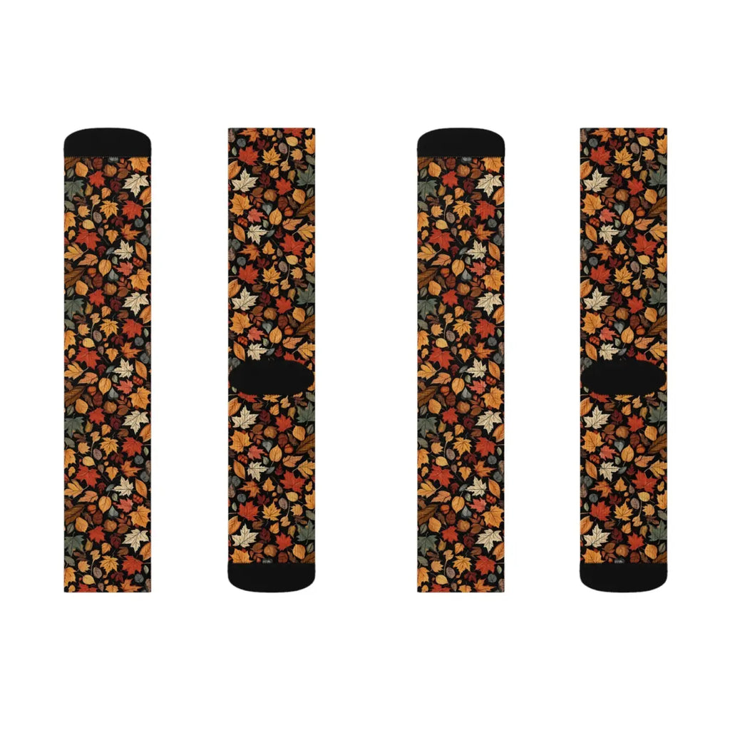 Cozy Socks - Autumn Leaves Pattern Fall Comfort - DipaliZ