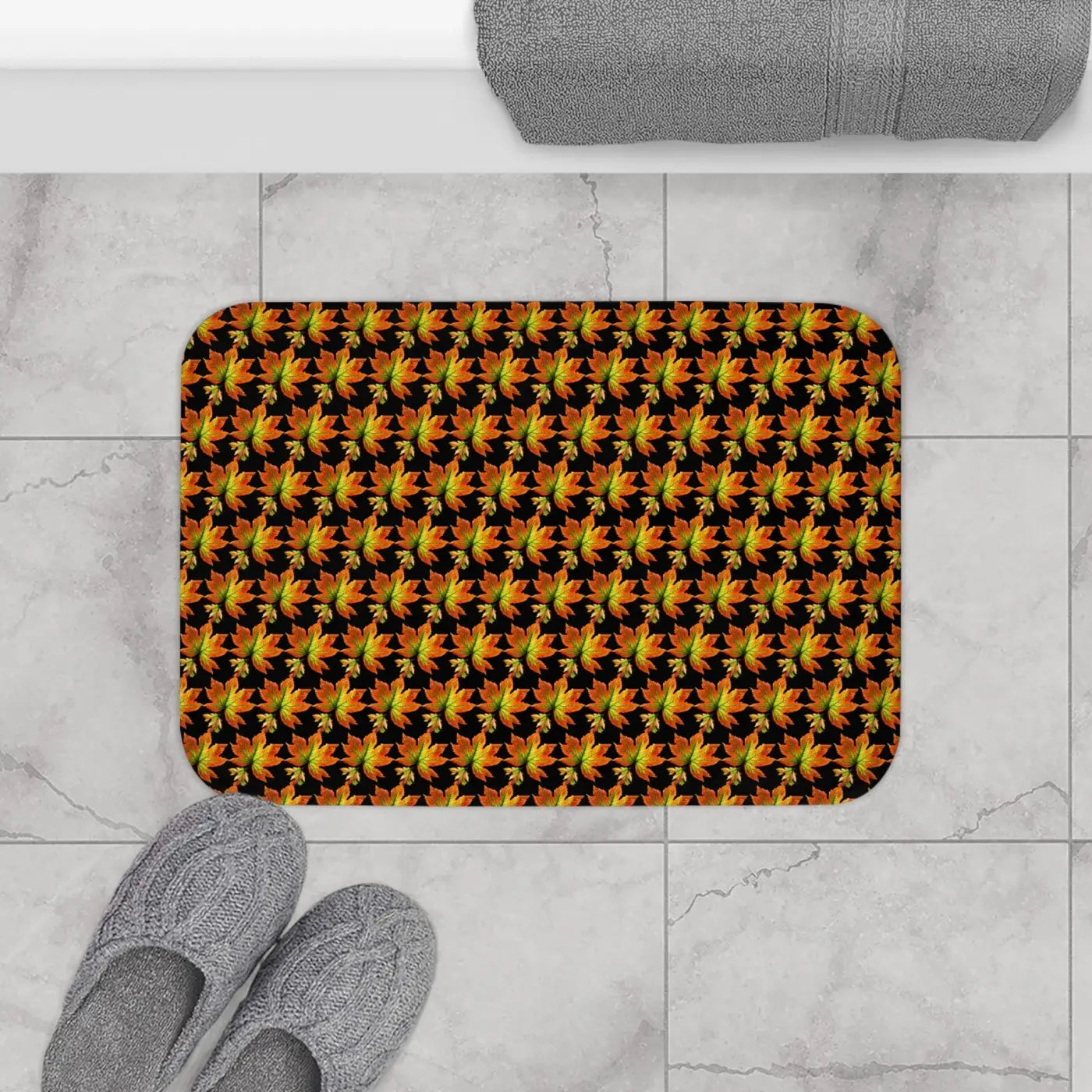 Autumn Maple Leaves Bath Mat - Cozy Seasonal Comfort - DipaliZ