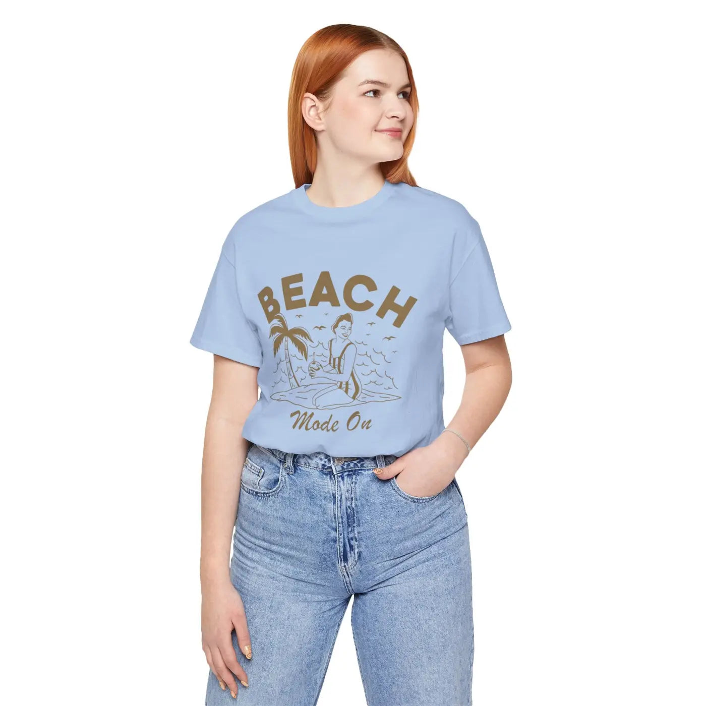 Beach Mode On Jersey Short Sleeve Tee - Summer Ready - DipaliZ