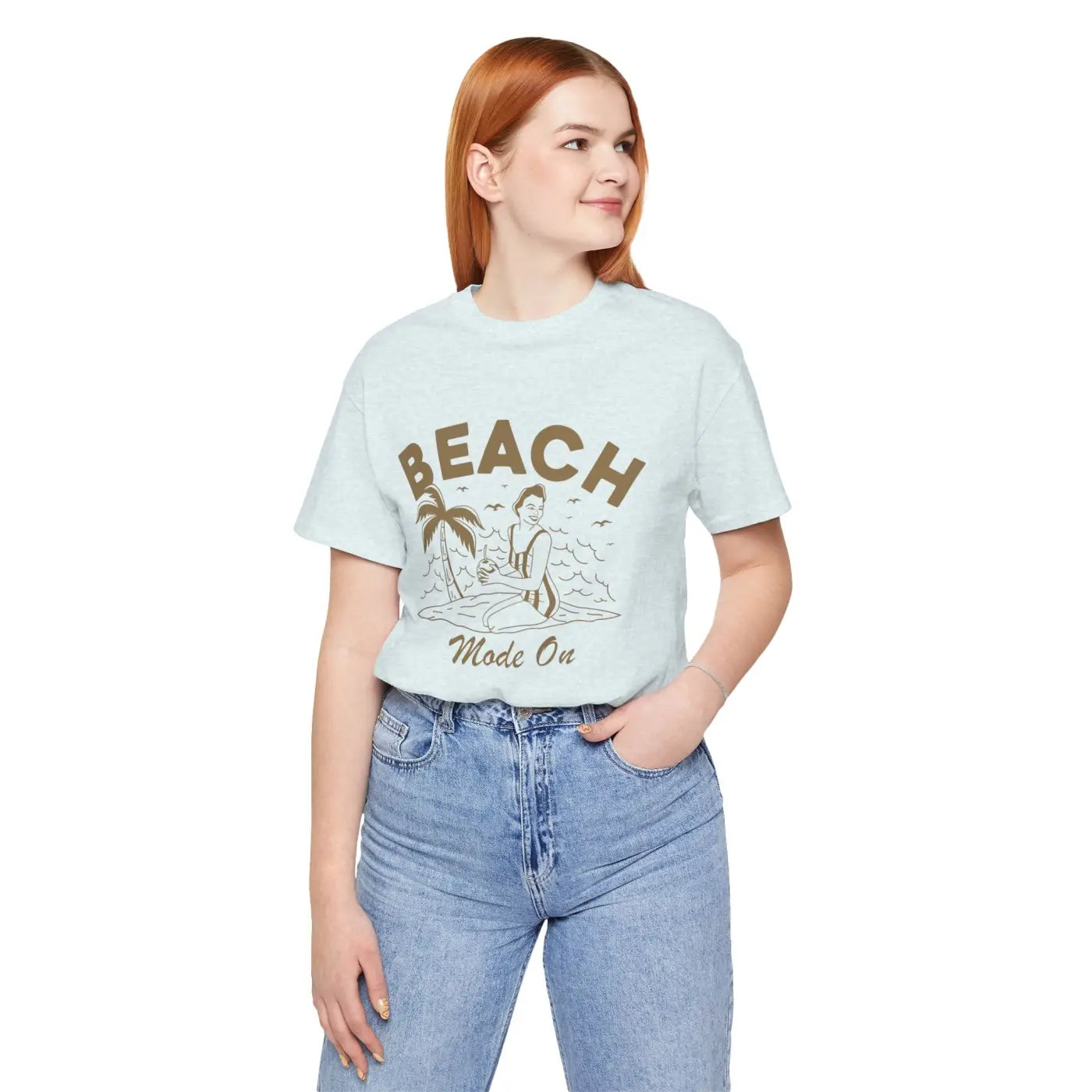Beach Mode On Jersey Short Sleeve Tee - Summer Ready - DipaliZ