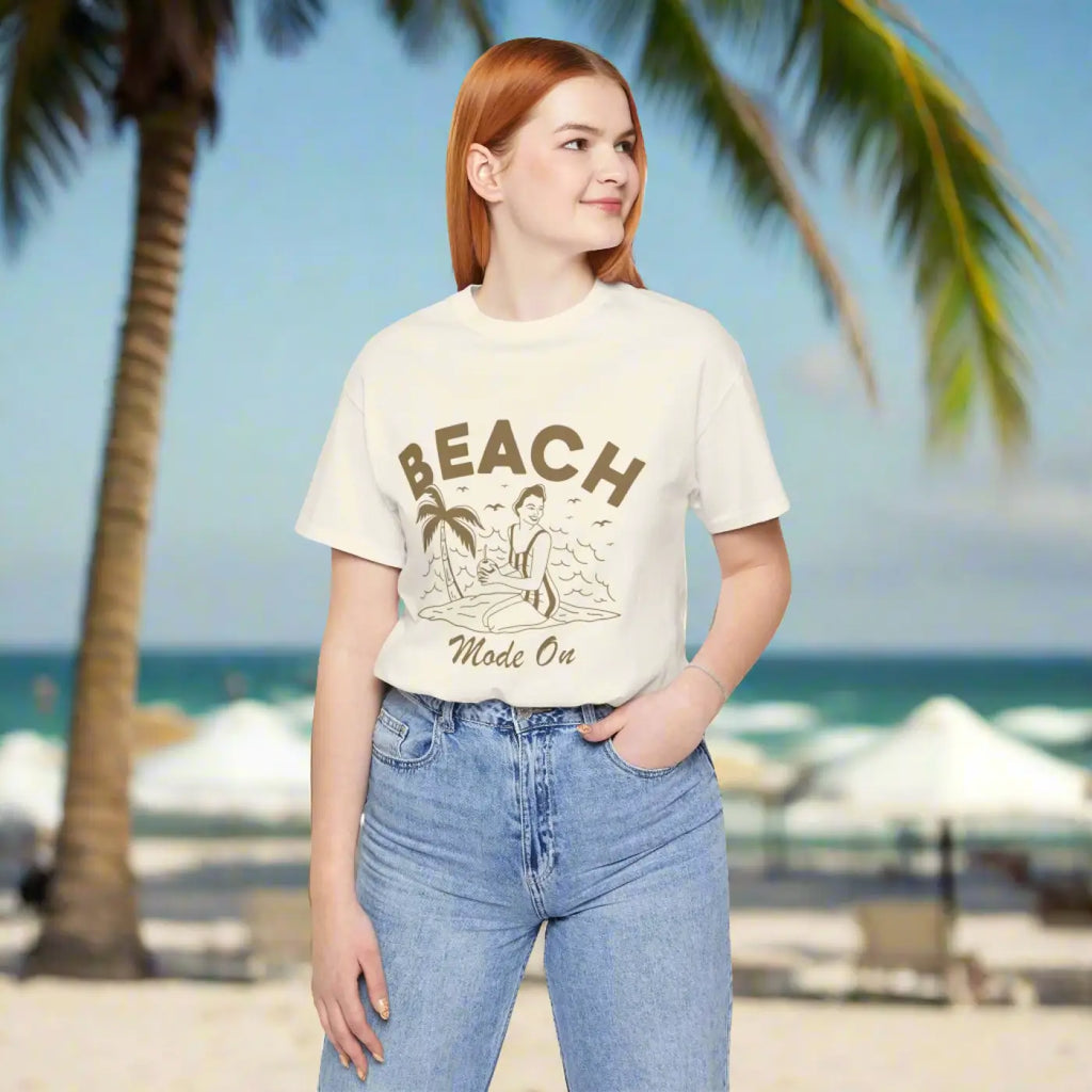 Beach Mode On Jersey Short Sleeve Tee - Summer Ready - DipaliZ