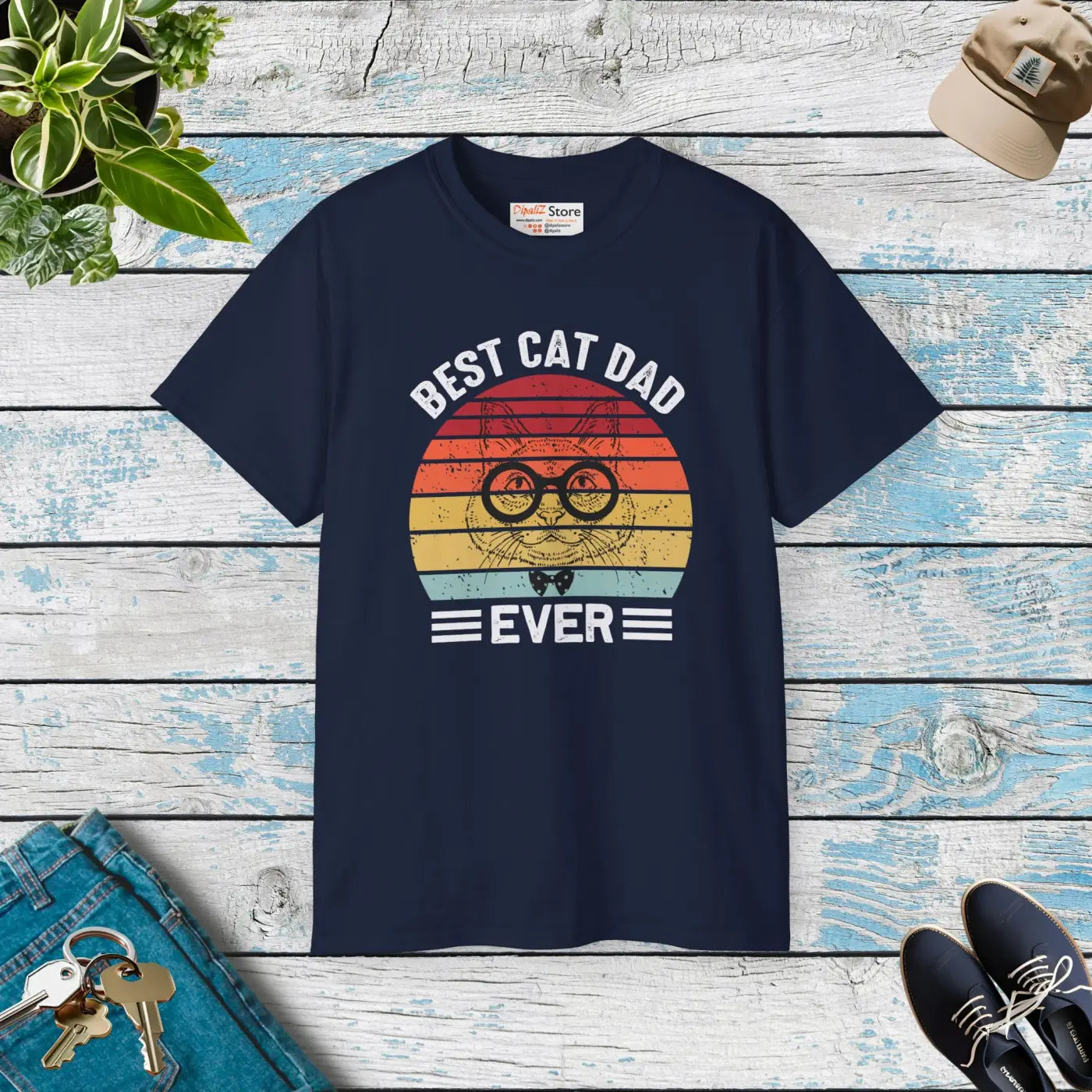 Cat Dad Unisex Ultra Cotton Tee - Feline Lover Gift - DipaliZ