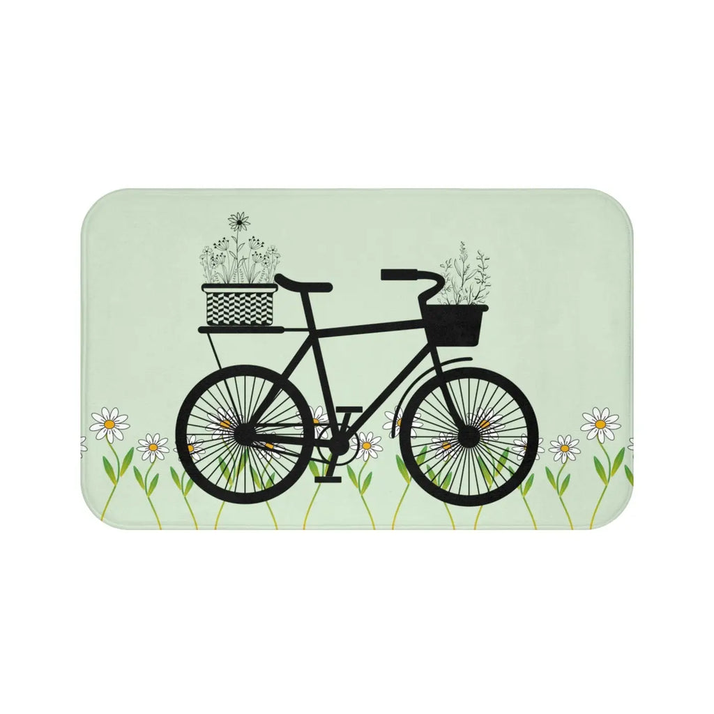 White Daisy Bath Mat - Fresh Floral Bathroom Comfort - DipaliZ