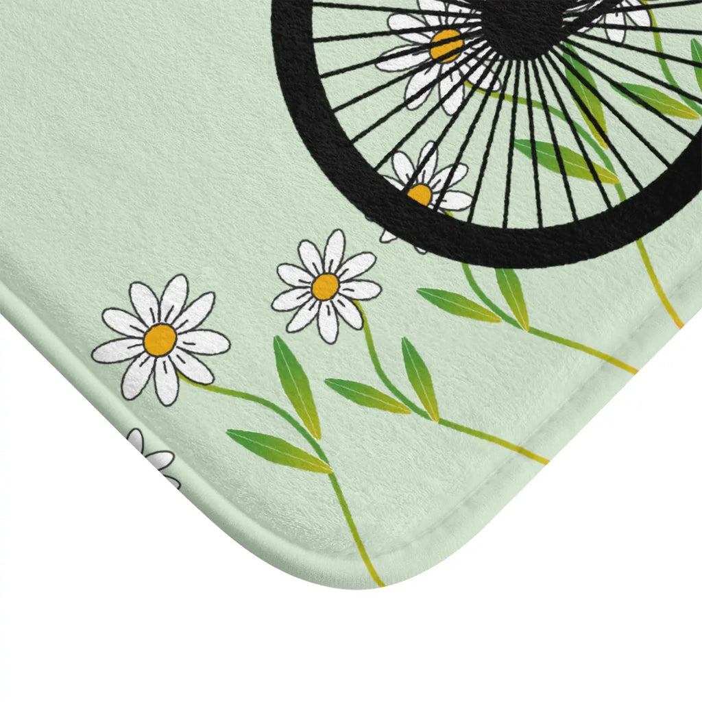 White Daisy Bath Mat - Fresh Floral Bathroom Comfort - DipaliZ