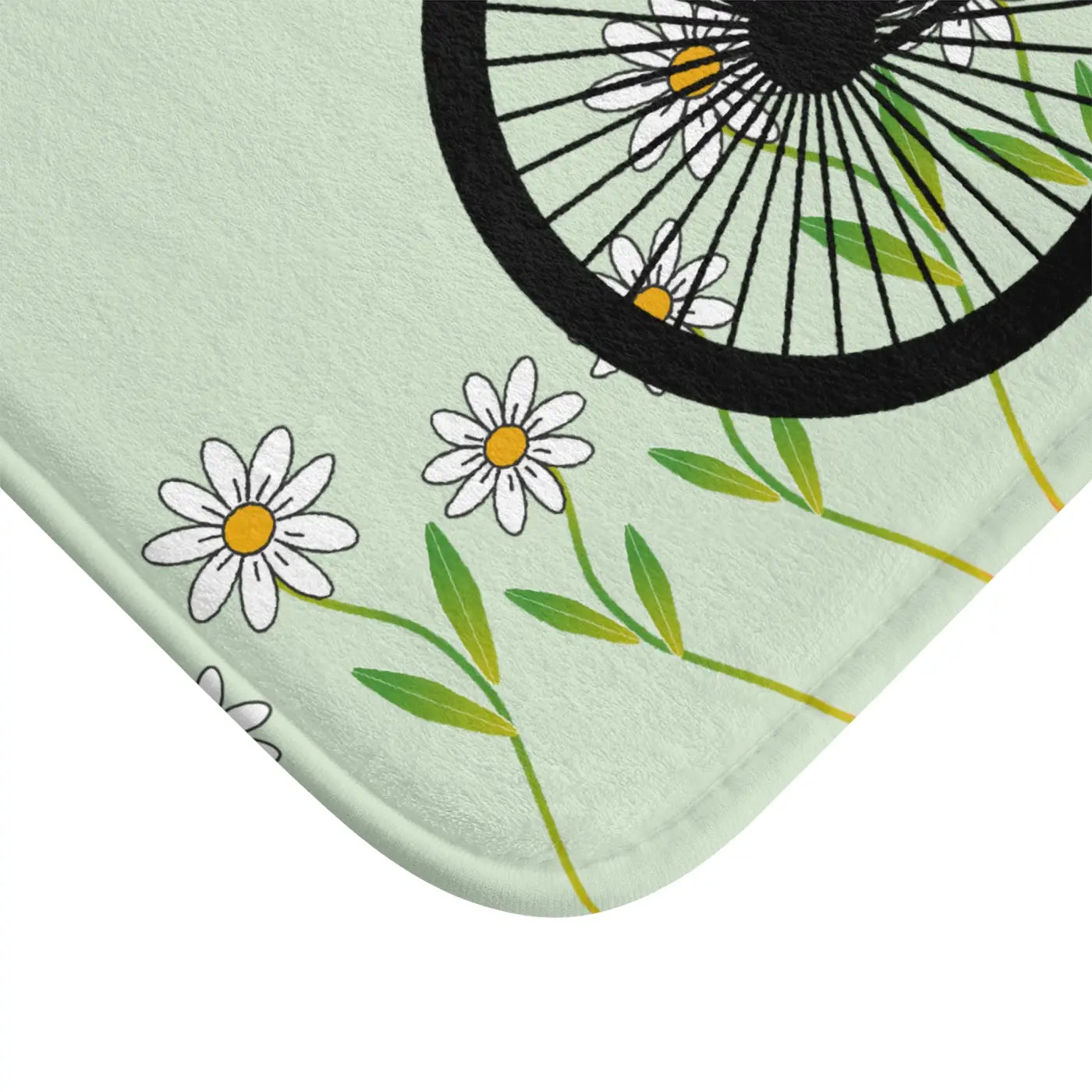 White Daisy Bath Mat - Fresh Floral Bathroom Comfort - DipaliZ