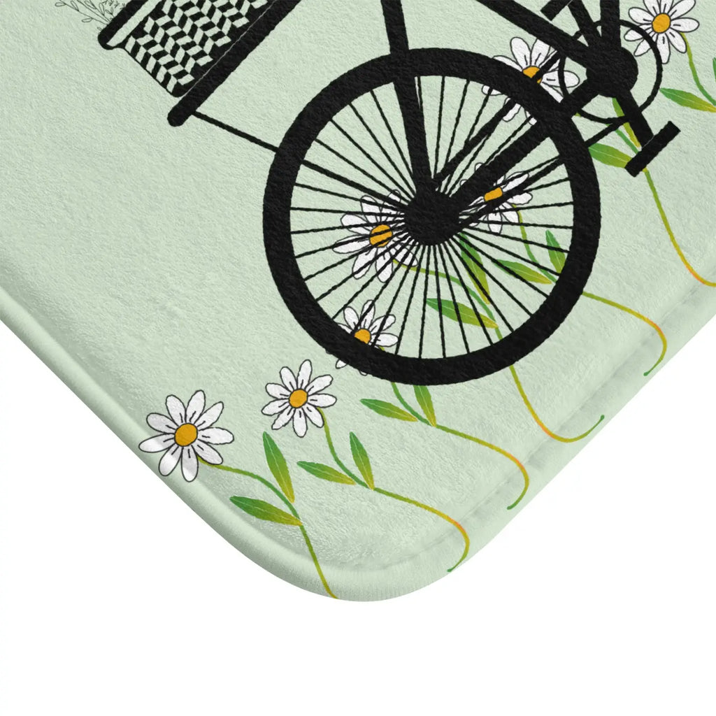 White Daisy Bath Mat - Fresh Floral Bathroom Comfort - DipaliZ