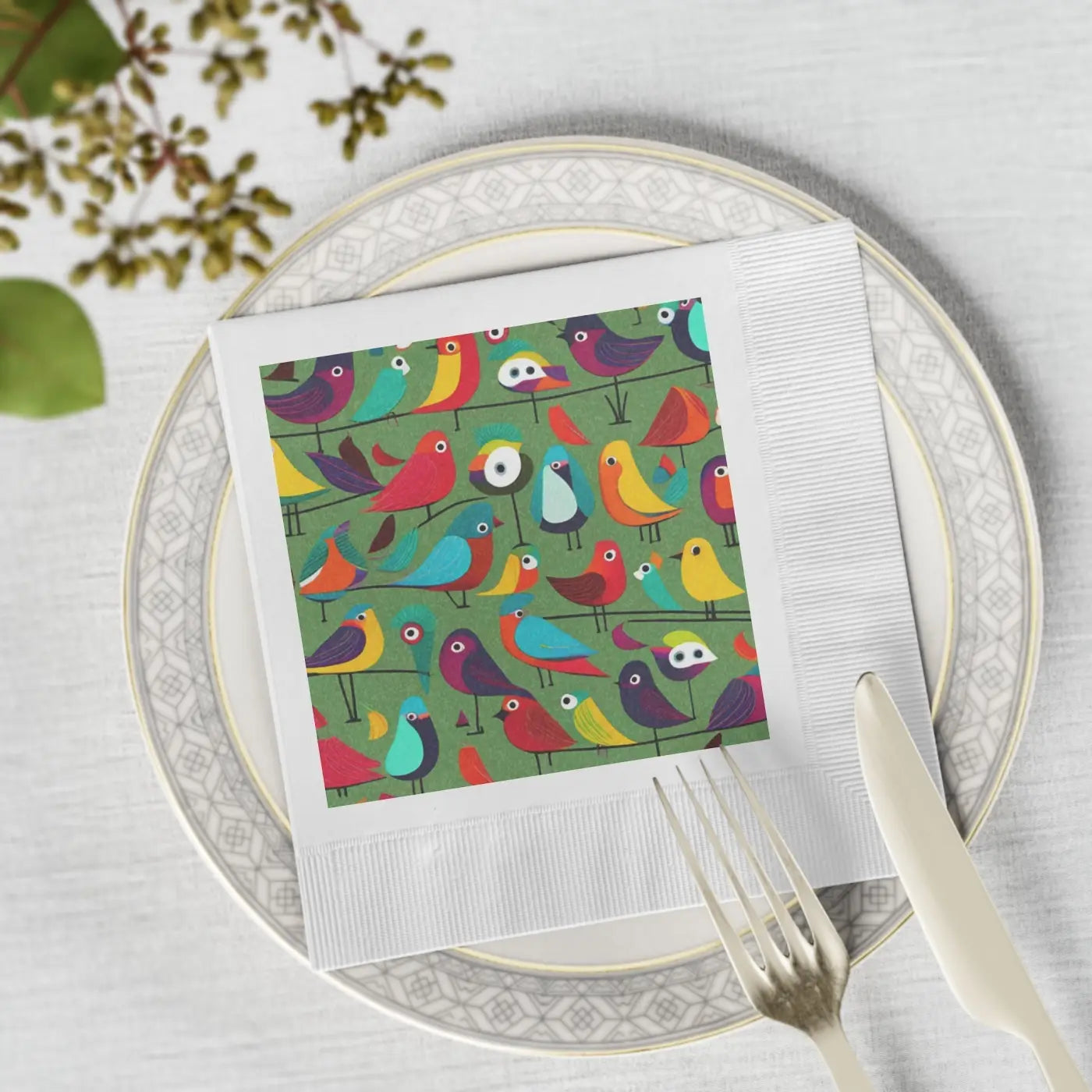 White Coined Napkins - Elegant Table Setting - DipaliZ